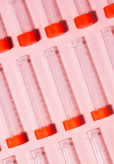 top view laboratory samples arrangement